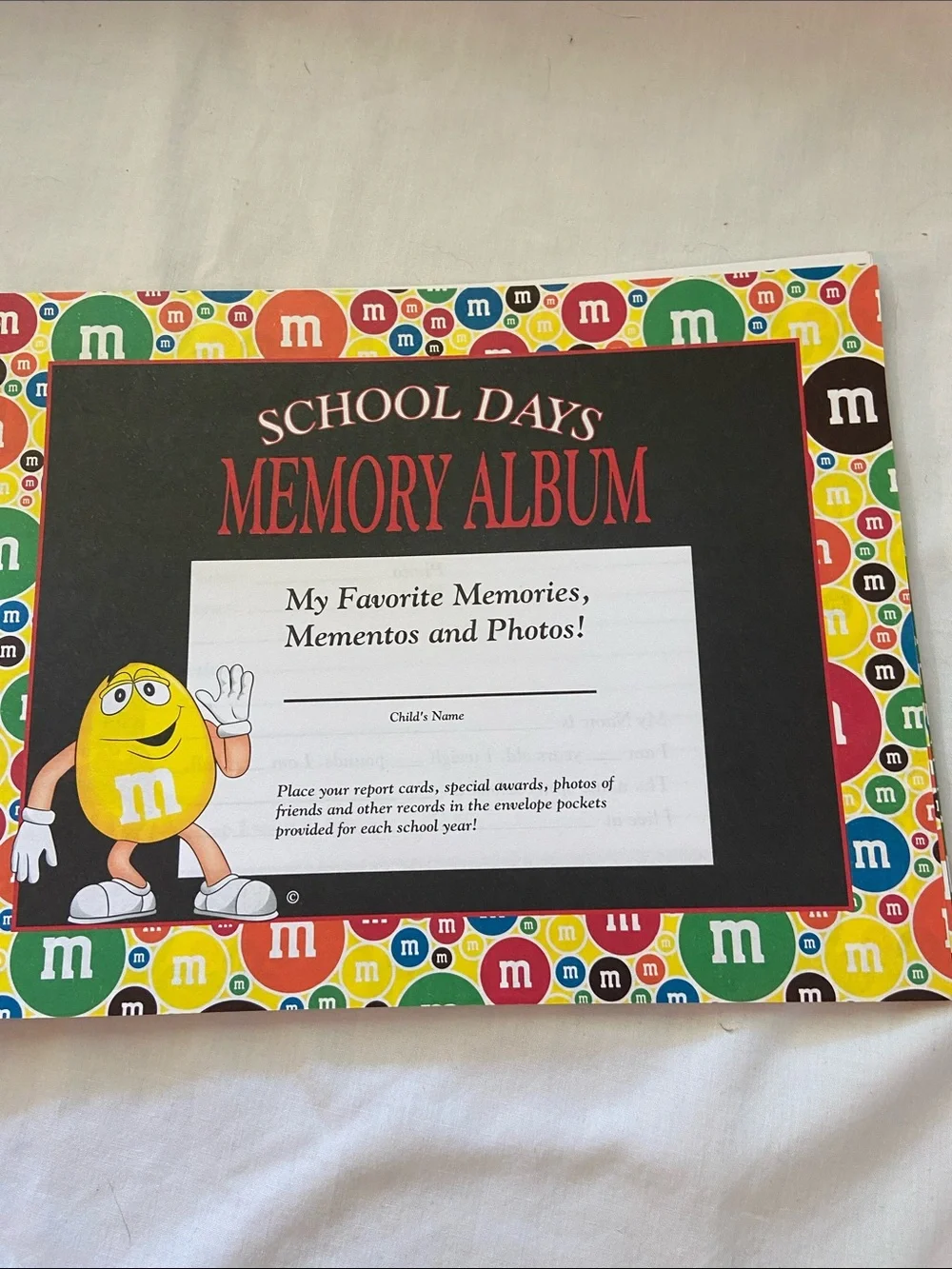 M&M'S School Memory Album with Red, Blue, Orange, Green, Yellow Characters